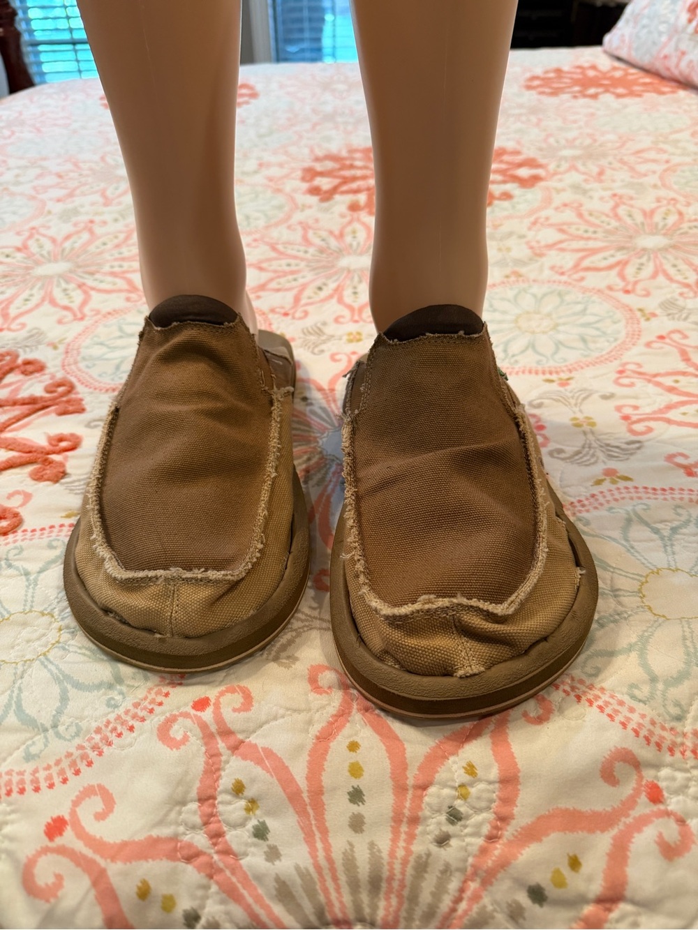 Sanuk Men's Slip-On Canvas Loafers in Brown